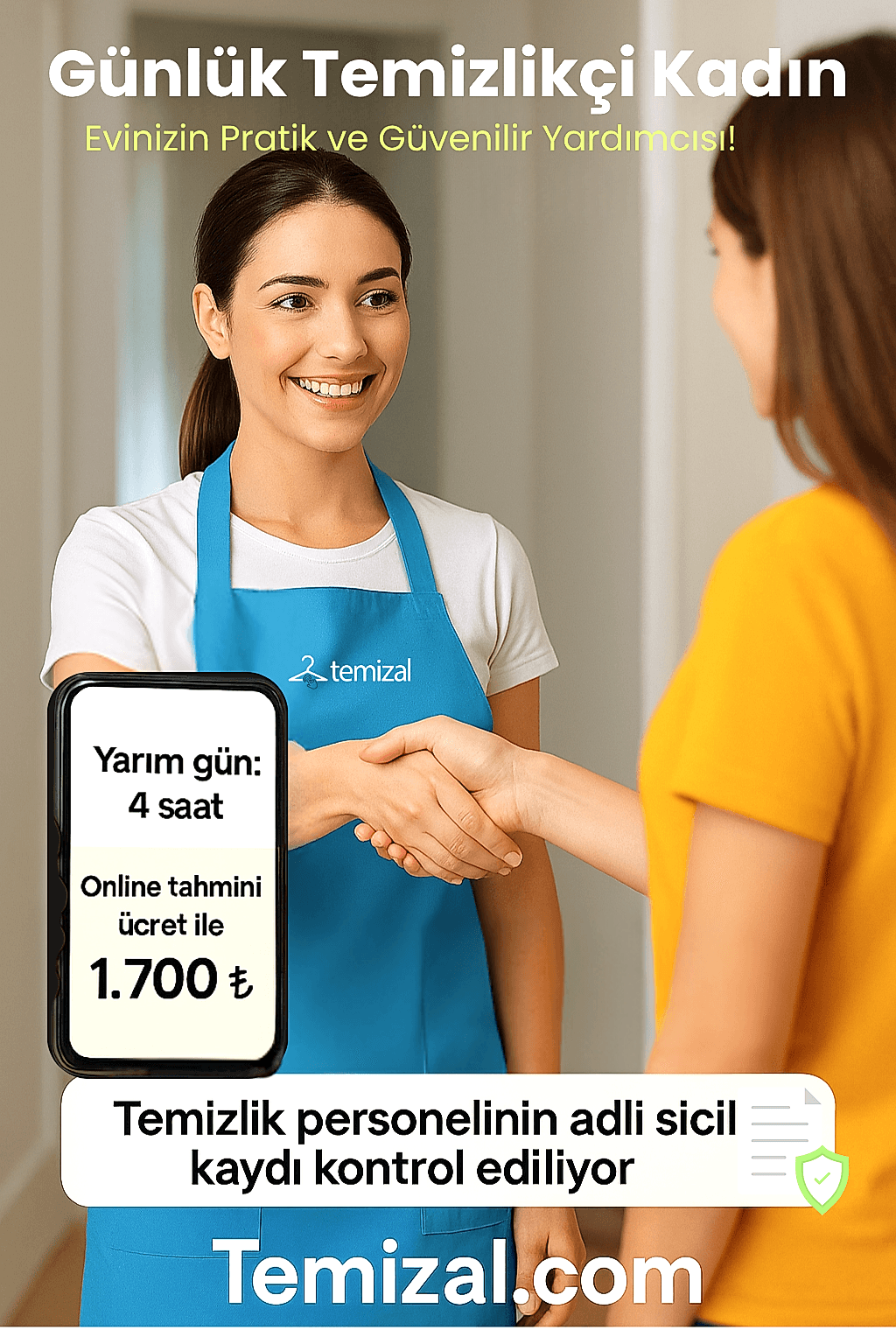 Günlük Temizlikçi Kadın  Evinizin Pratik ve Güvenilir Yardımcısı