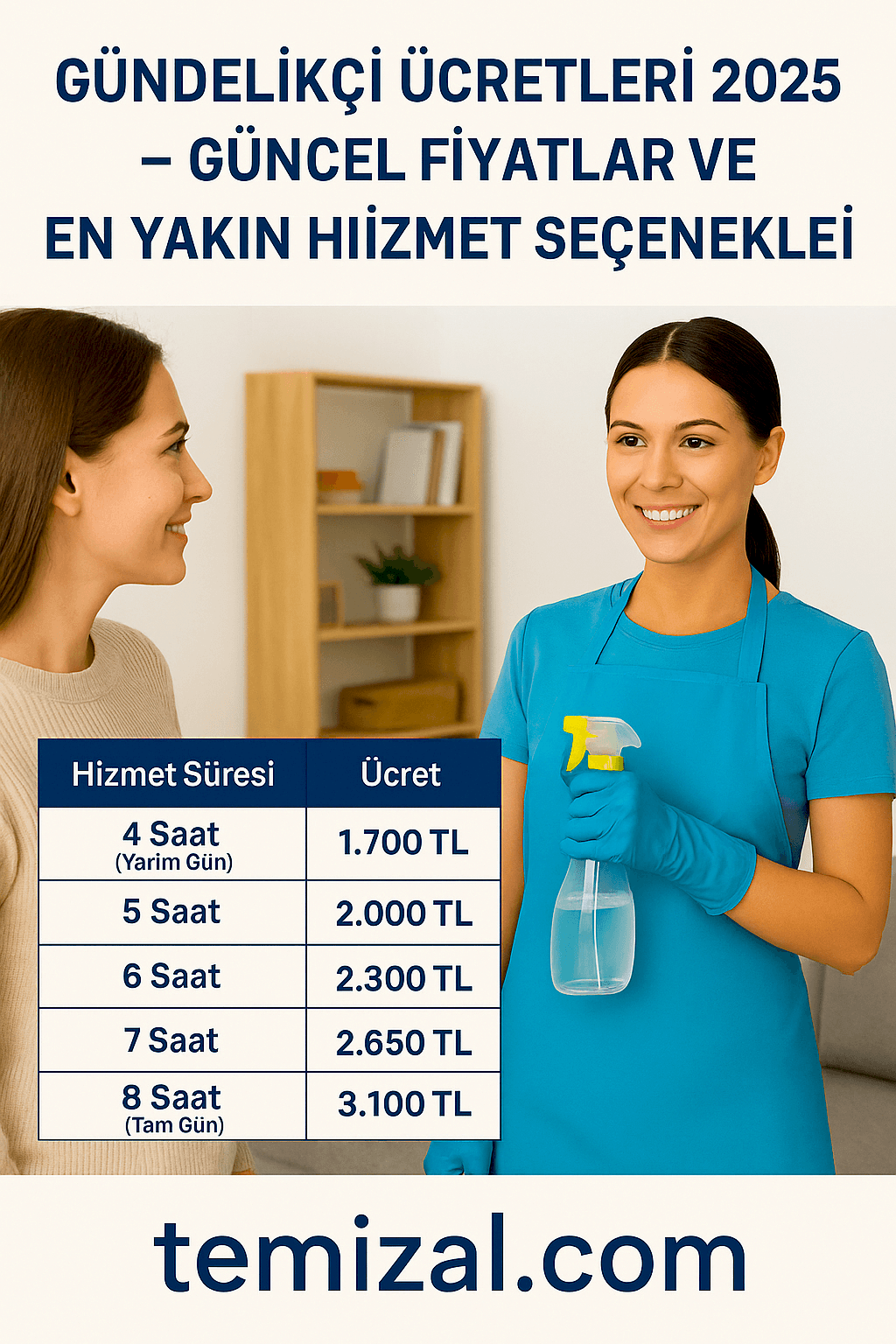 Gündelikçi Ücretleri 2025 – Güncel Fiyatlar ve En Yakın Hizmet Seçenekleri