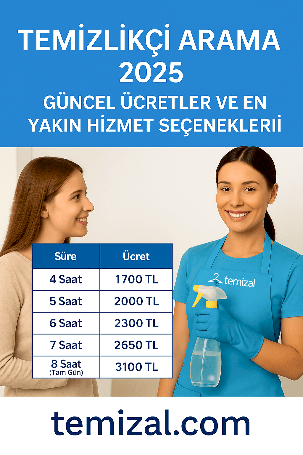 Temizlikçi Arama 2025 – Güncel Ücretler ve En Yakın Hizmet Seçenekleri