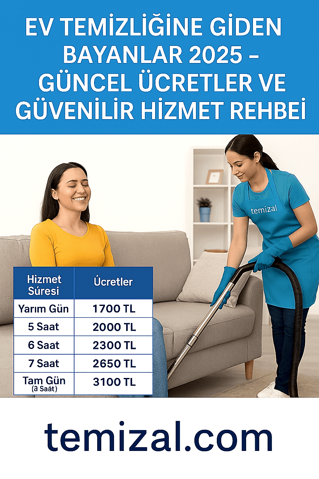Ev Temizliğine Giden Bayanlar 2025 – Güncel Ücretler ve Güvenilir Hizmet Rehberi
