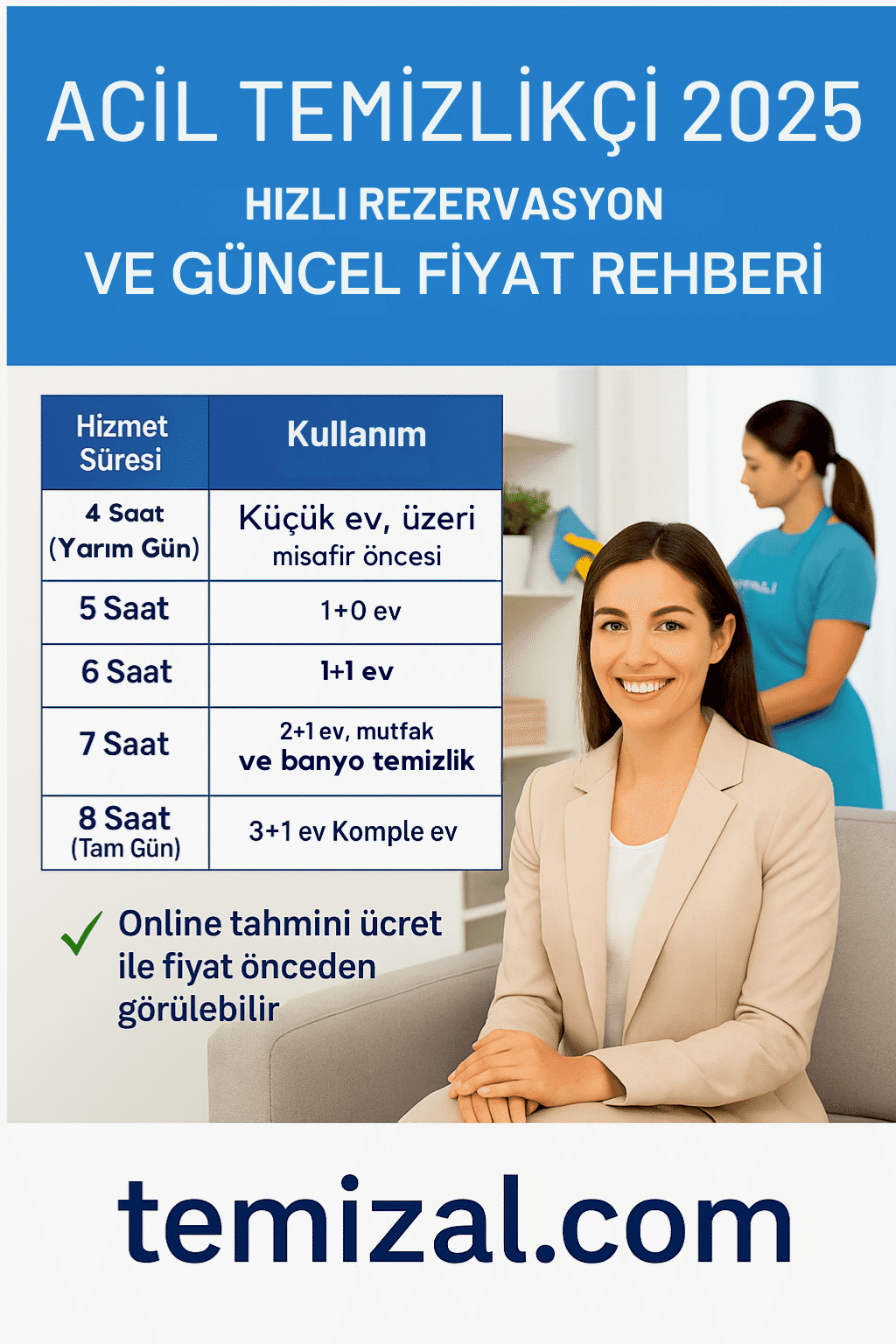 Acil Temizlikçi 2025 – Hızlı Rezervasyon ve Güncel Fiyat Rehberi