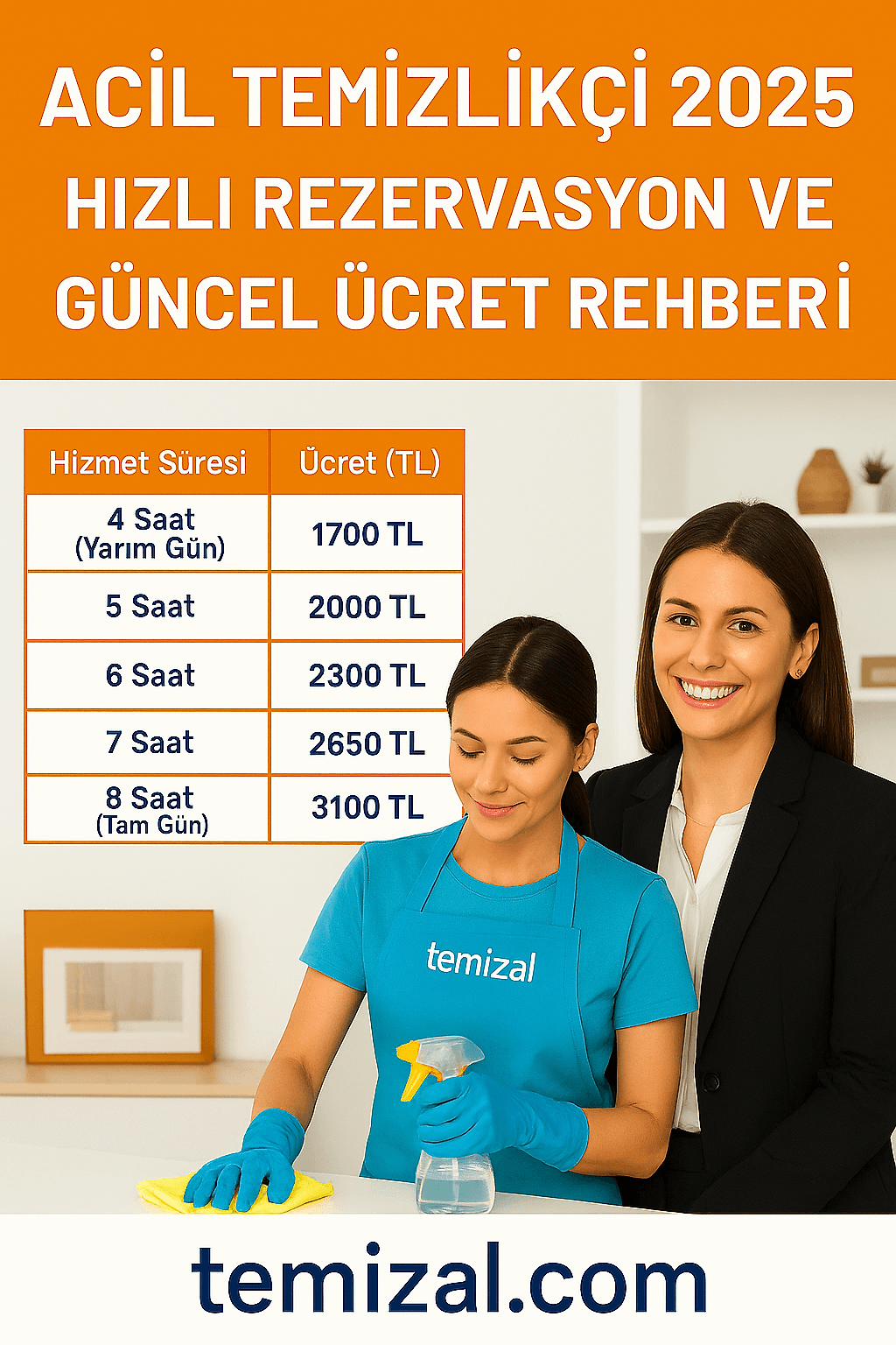 Acil Temizlikçi 2025 – Hızlı Rezervasyon ve Güncel Ücret Rehberi