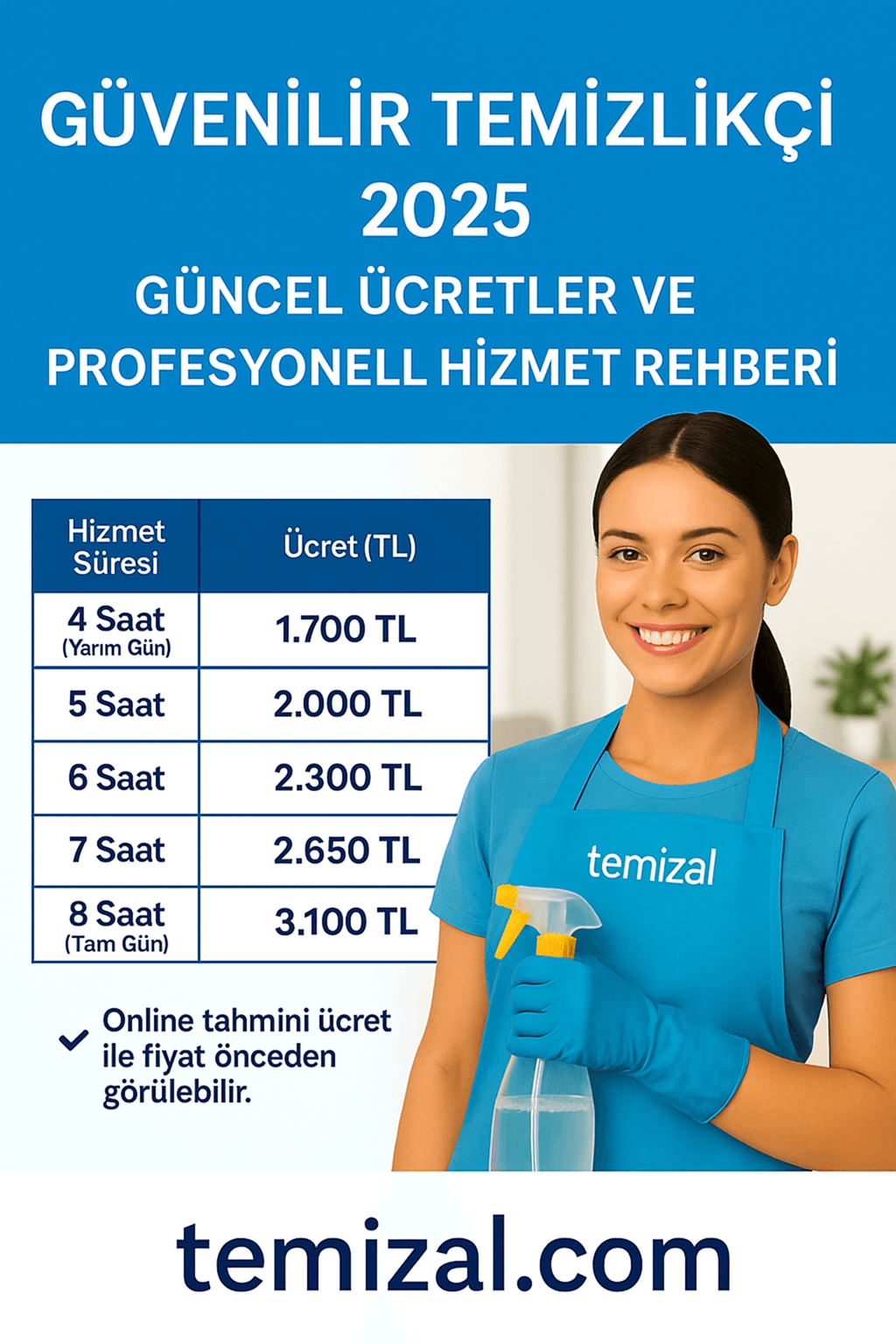 Güvenilir Temizlikçi 2025 – Güncel Ücretler ve Profesyonel Hizmet Rehberi