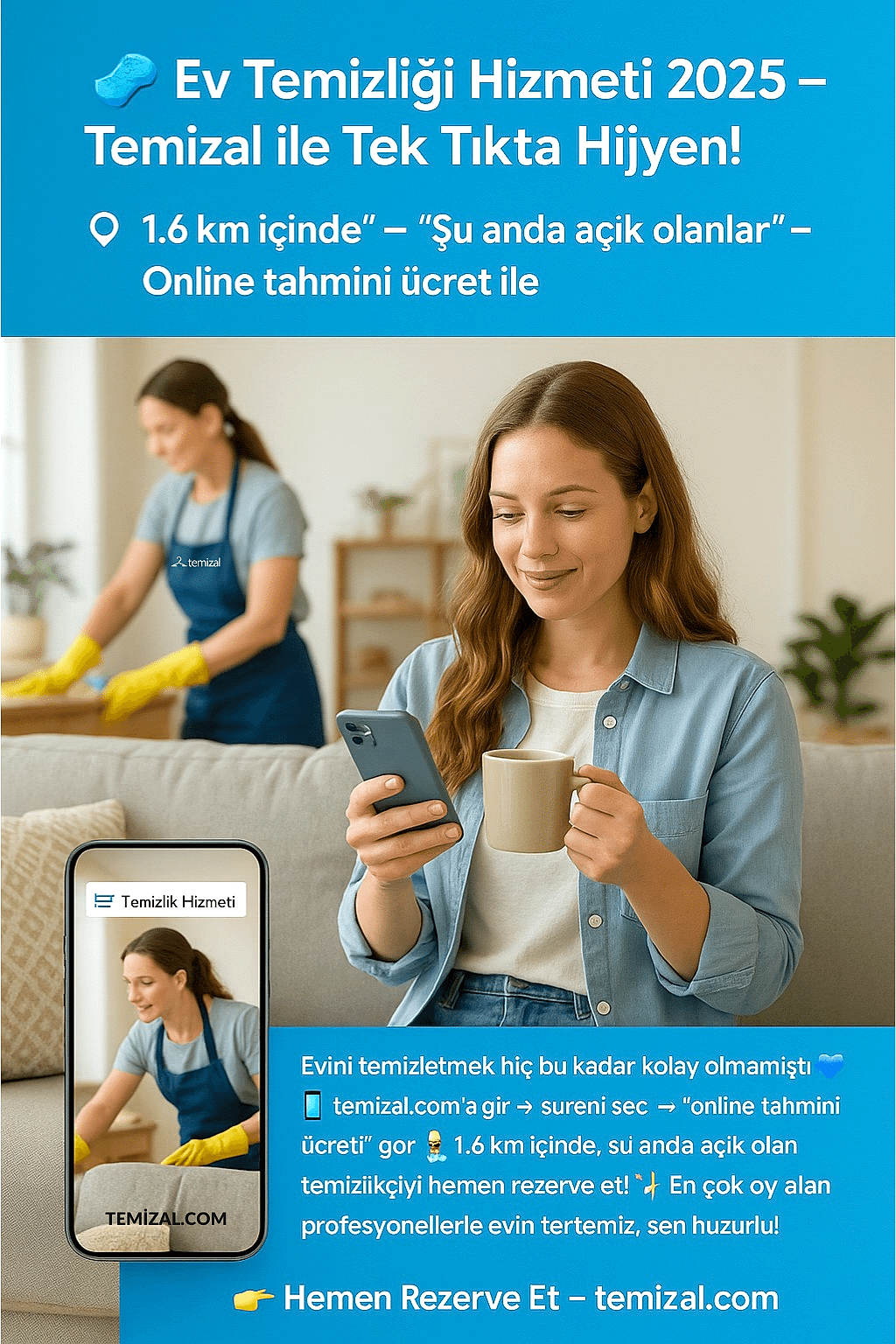 Ev Temizliği Hizmeti 2025 – İstanbul’da Gerçek Hijyen, Gerçek Kolaylık | Temizal