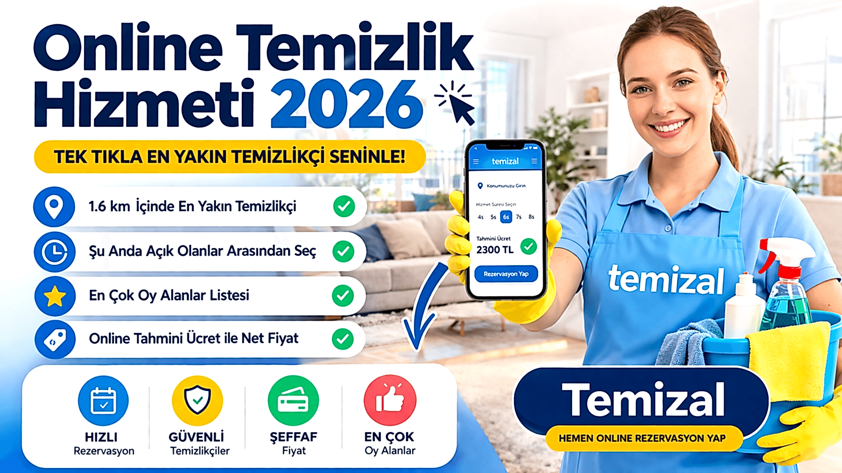 Online Temizlik Hizmeti 2026 – Tek Tıkla En Yakın Temizlikçi Nasıl Bulunur? | Temizal